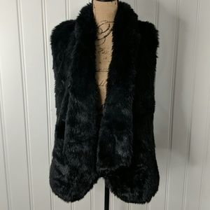 Black faux fur vest